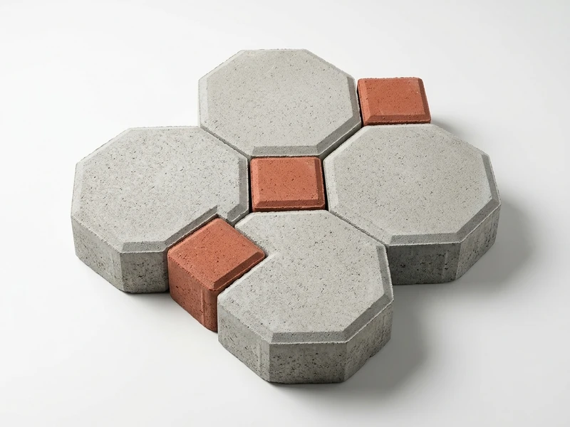 Paving Block SEGI 8 KOMBINASI (KATSU) Octagon + Square Infill (Segi Delapan 20x20 cm + Kubus Mini 6x6 cm) Pabrik Jogja
